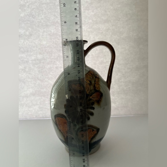 Ceramic Mexico Vase Pitcher Features Flower Butterfly Deer - Picture 4 of 6